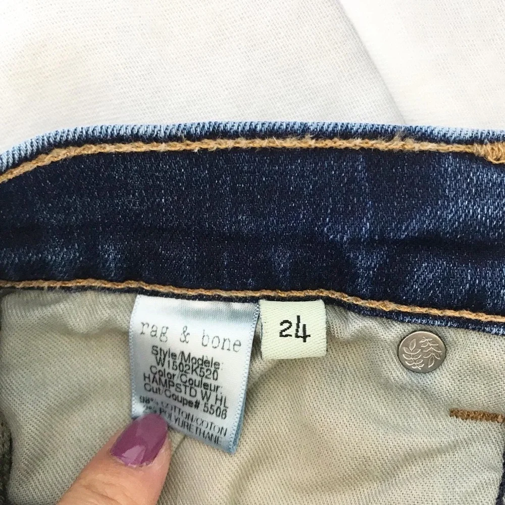 Rag & Bone medium wash Hampstead Skinny Jeans 24 - Picture 11 of 13
